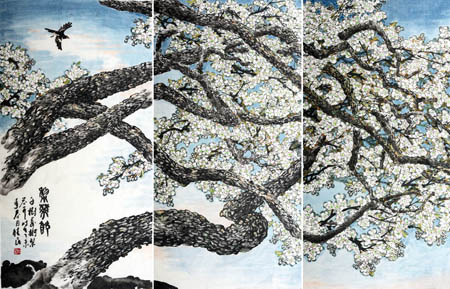 梨花节 千树万树梨花开（2015年－四尺X４）