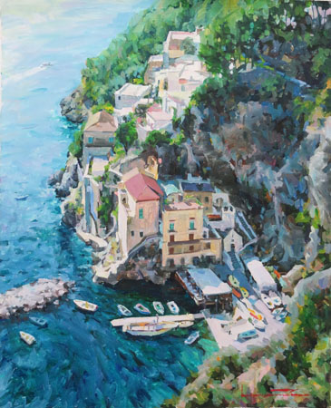 赵红斌作品《阿玛菲海岸》75.5cmX61cm