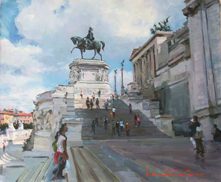 赵红斌作品《罗马威尼斯广场》73X61cm