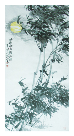 清风明月照九州（国画中堂）136X68cm