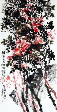 道金平作品《涂壁香凝汉殿中》68X138CM.2014年