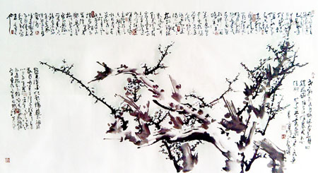 白梅 十咏图（6尺) 