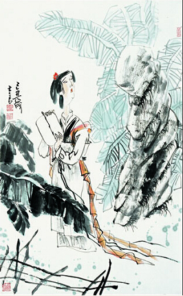 《纨扇图》53x110cm