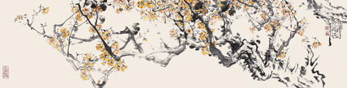 腊梅报春（长240厘米，宽60厘米）2012年作