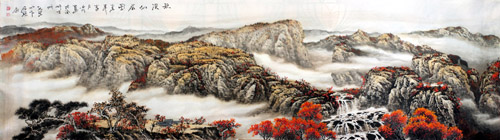 秋溪仙居图 2015-04-18 （丈二 360 100）