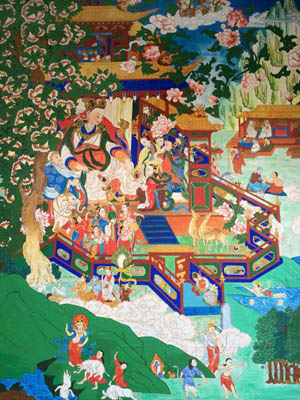 邹美娜作品《五台山圆照寺壁画》270x240cm