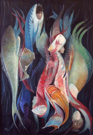 世界独创旋转油画（罗密欧与朱丽叶）105·150cm1997年此画旋转可出现四幅不同画面，前无古人，后无来者。