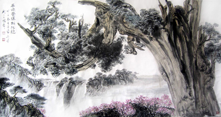 平顶云瀑松化龙