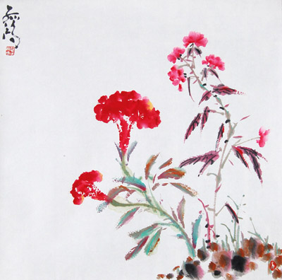 一枝秾艳对秋光 2013年8月 70x70cm