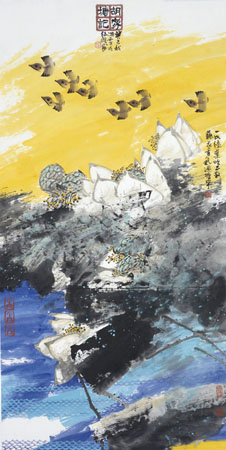 《胡家塘记》竖 136×69厘米