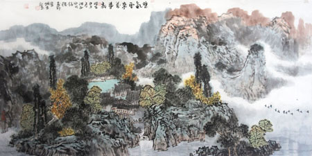 紫气东来万事新 136x68厘米 