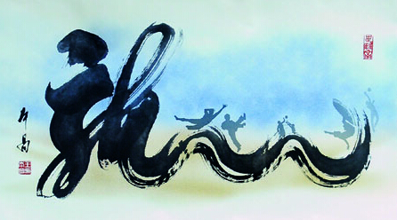 为2012年第三届亚洲沙滩运动会敬书草书龙字被中国邮政选用制成“龙蕴亚沙”大型个性化纪念邮票 全球限额发行5000套.