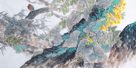 张碧伟2015年《碧阴添凉》（136cm×68cm）