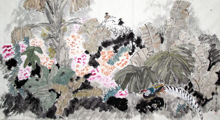张碧伟2015年《雨林》（ 68x136cm）