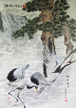 松吟鹤舞 68×100cm