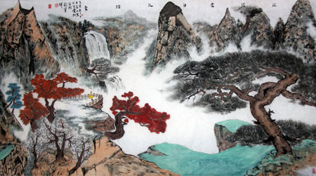 《茫茫云海泛烟云》180cmx87cm