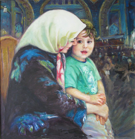 肖纬作品2 母与子 80cmX75cm