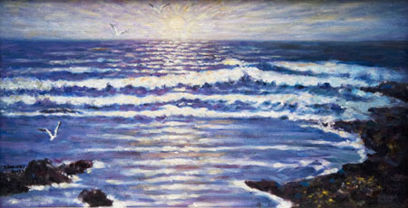 肖纬作品4 海湾晨曦 56cmX94cm