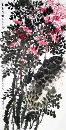 道金平作品《汉殿凝香》68X138CM 2015年