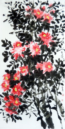 道金平作品《松柏情性》68X138CM 2013年