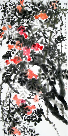 道金平作品《烛龙吐潜光》68X138CM 2013年