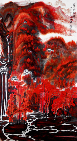 孙子清作品《万山红遍》180cmx96cm &nbsp;2014