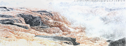 黄宝宏作品2 [心向大洋伴蛟龙365x145cm]