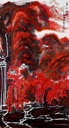 孙子清作品2 《万山红遍》180cmx96cm &nbsp;2014