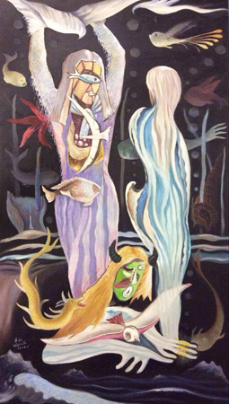 油画（水神之恋）80·160cm 2009年