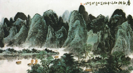 陶政德作品1 春到漓江96×180cm