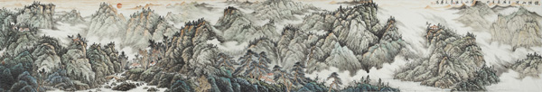 锦绣山河、尺寸400cmx70cm