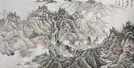 青山春韵翠、尺寸138cmx69cm