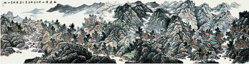 秋染溪山