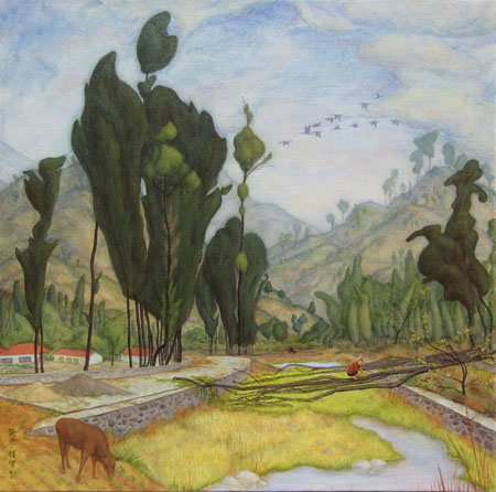 《修短随化》40x40cm，画布油彩，2012年