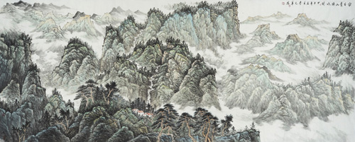 家在青山绿水间 尺寸367cmx97cm