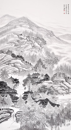 云南西双版纳勐仑镇深夏图198cm×98cm