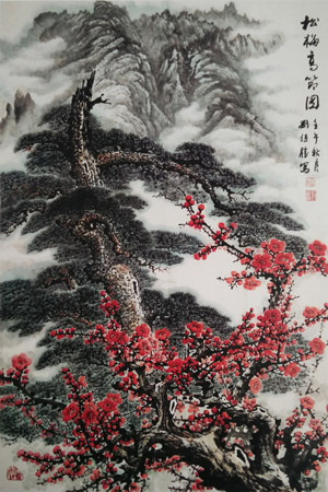松梅高节图