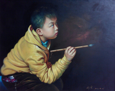 《凝视》布面油画 4050 创作于2013