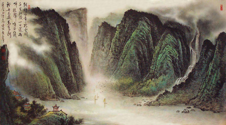 李白诗意图98x180cm