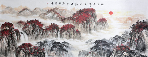 旭日东升万山红遍