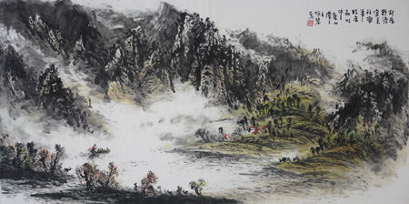 江春小渡68x136cm