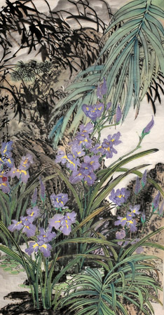 蝶兰竹影+70x138cm