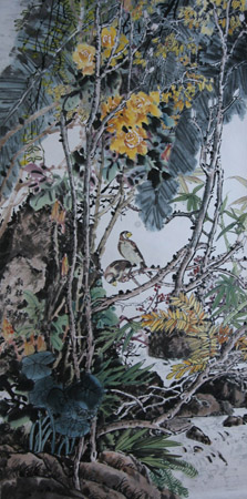 雨林花香鸟幽闲+70x138cm