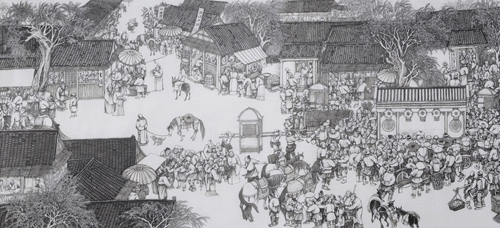 《汴河神往图》30米长卷局部1