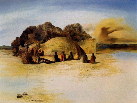 2.达利的两面画《狂想的女人侧面像》