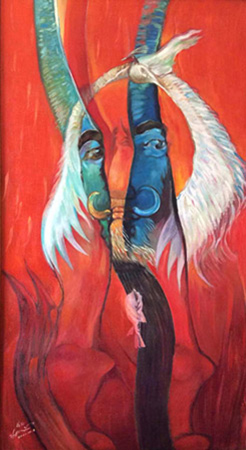 5.旋转油画《达利印象》（90X160cm 2001年10月作）