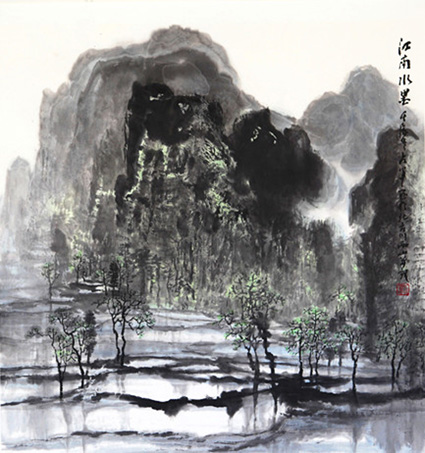 江南水墨68x68cm 江南水墨68x68cm