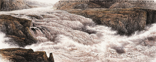 黄河走东海万里入襟怀360x145cm