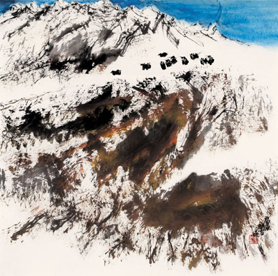 《高原初雪》68cm×68cm 2016年