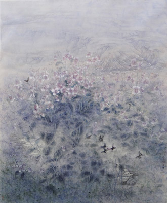 2014年，名称；（今观二月兰）尺寸；(190x150)cm.纸本